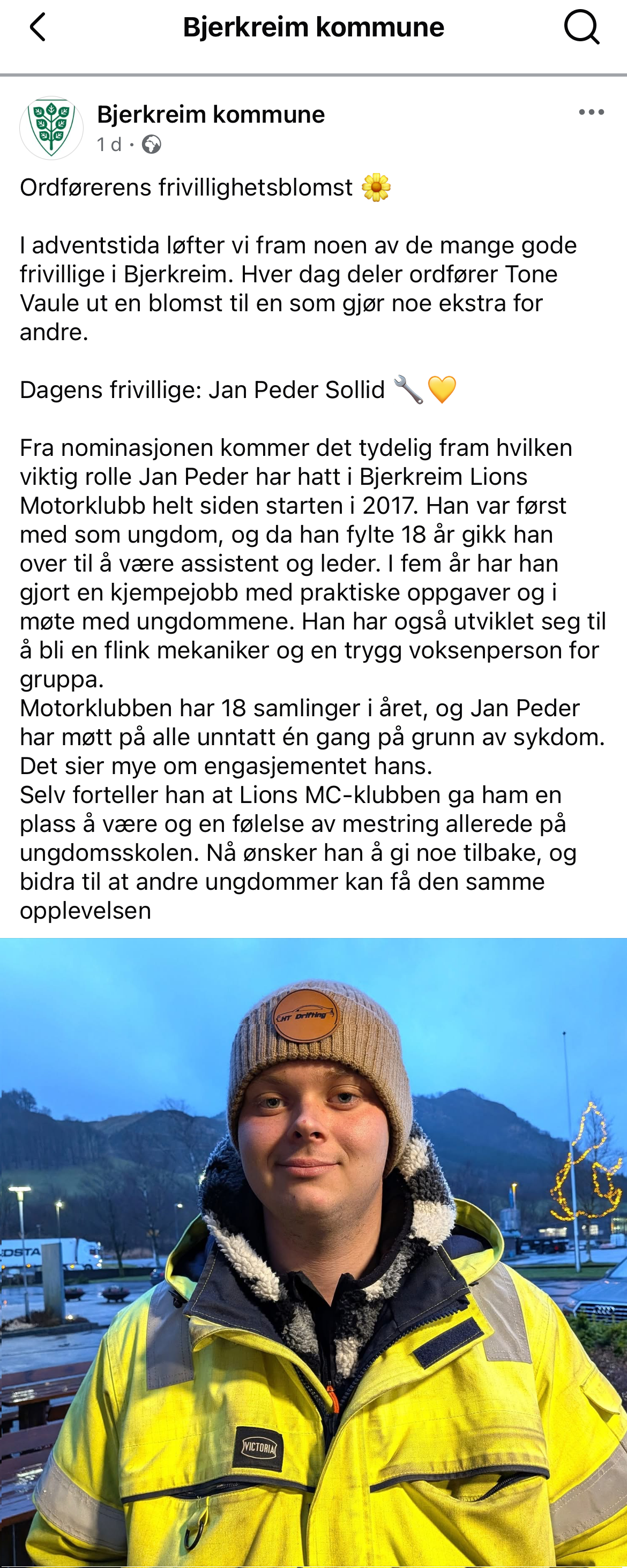 Artikkelbilde til artikkelen Ordførerens frivillighetsblomst